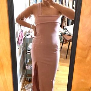 Missguided Pink One Shoulder Dress